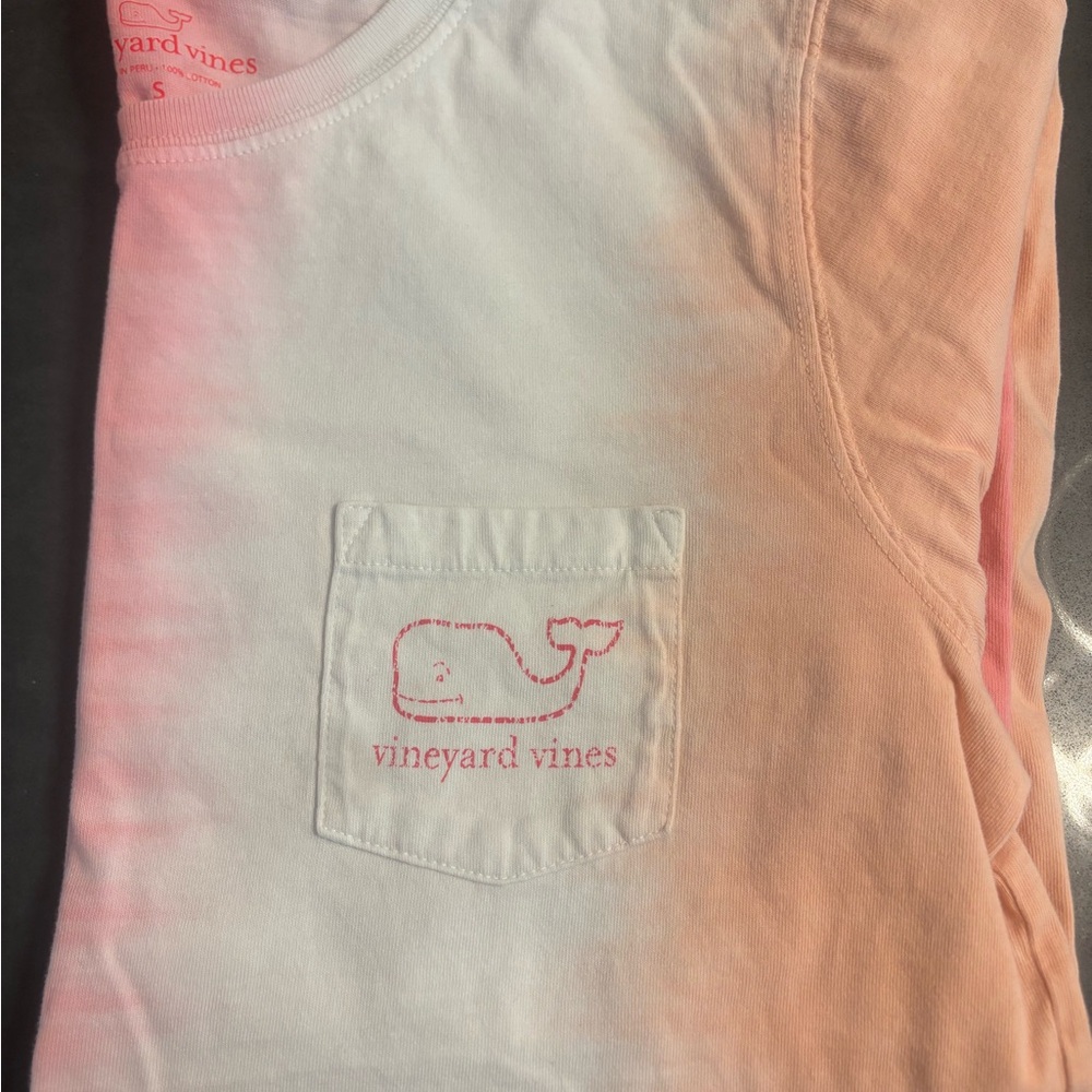 Vineyard Vines Kids Peach and White Tee